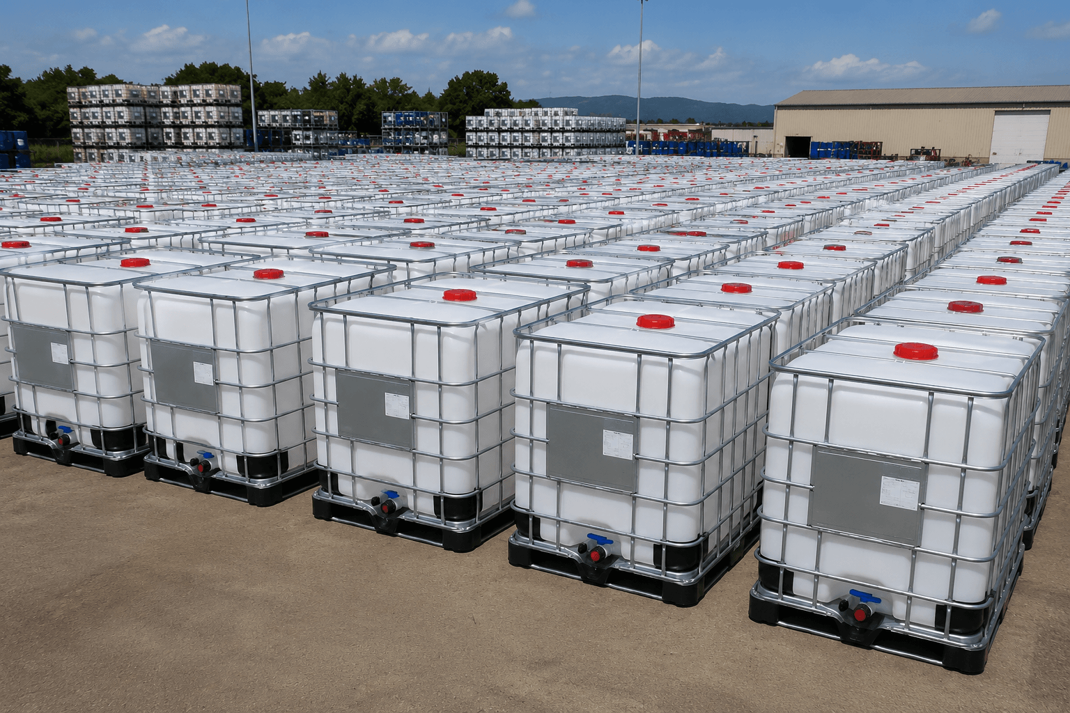 Large IBC tote inventory yard